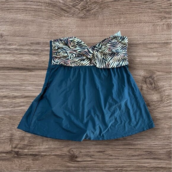 Freshwater Swim Dress No Wire Animal Print Removable Straps NWT Plus Size 28 W - Picture 1 of 12